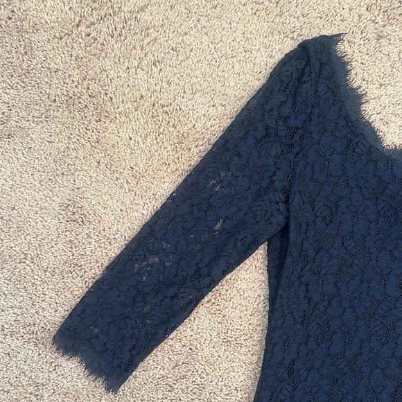 Diane Von Furstenberg Zarita navy lace dress - Picture 4 of 5